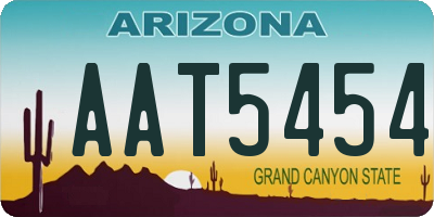 AZ license plate AAT5454