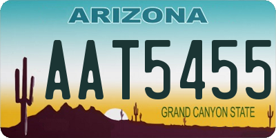 AZ license plate AAT5455