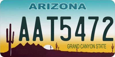 AZ license plate AAT5472