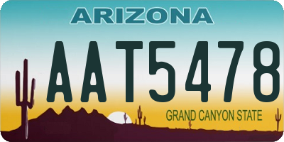 AZ license plate AAT5478
