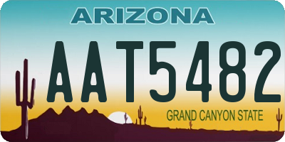 AZ license plate AAT5482