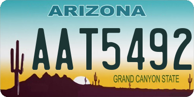 AZ license plate AAT5492