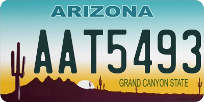 AZ license plate AAT5493