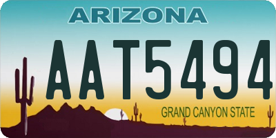 AZ license plate AAT5494