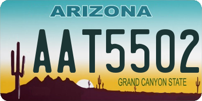 AZ license plate AAT5502