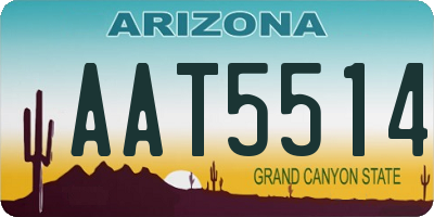 AZ license plate AAT5514