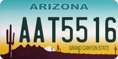 AZ license plate AAT5516
