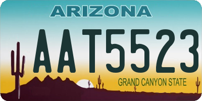 AZ license plate AAT5523
