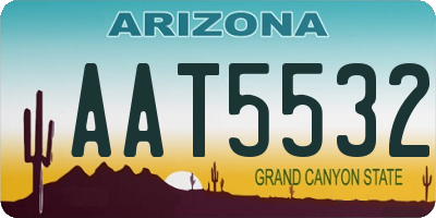 AZ license plate AAT5532