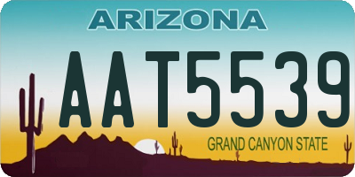 AZ license plate AAT5539