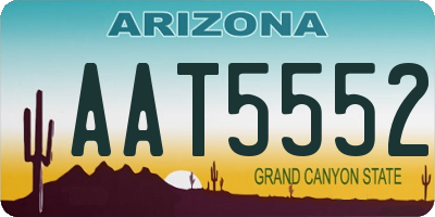 AZ license plate AAT5552