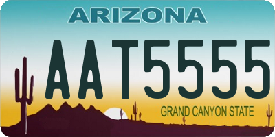 AZ license plate AAT5555