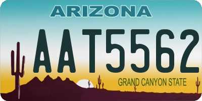 AZ license plate AAT5562