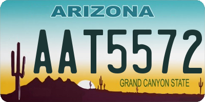 AZ license plate AAT5572