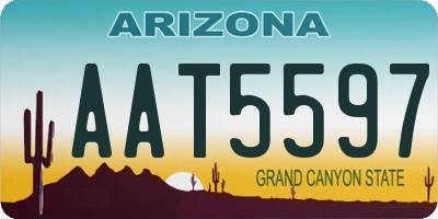 AZ license plate AAT5597