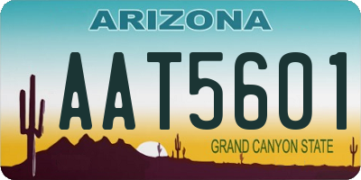 AZ license plate AAT5601