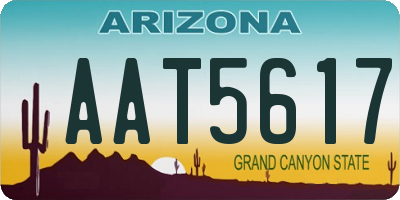 AZ license plate AAT5617