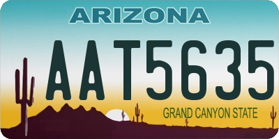AZ license plate AAT5635