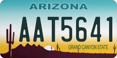 AZ license plate AAT5641