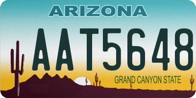 AZ license plate AAT5648