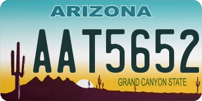 AZ license plate AAT5652