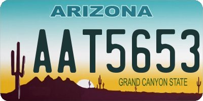 AZ license plate AAT5653