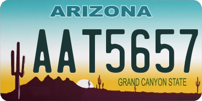 AZ license plate AAT5657