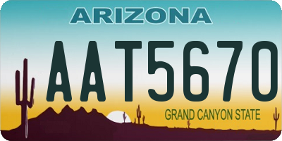AZ license plate AAT5670