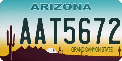AZ license plate AAT5672