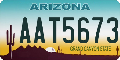 AZ license plate AAT5673