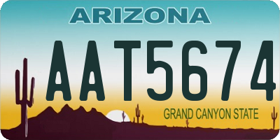 AZ license plate AAT5674