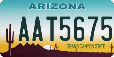 AZ license plate AAT5675