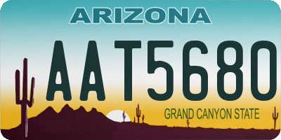 AZ license plate AAT5680