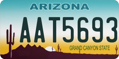 AZ license plate AAT5693