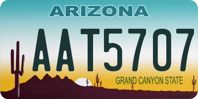 AZ license plate AAT5707