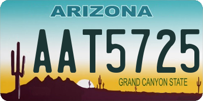 AZ license plate AAT5725