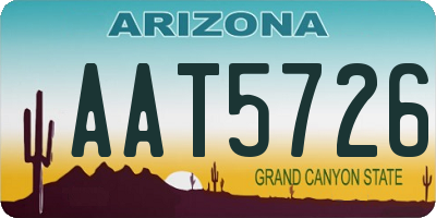 AZ license plate AAT5726