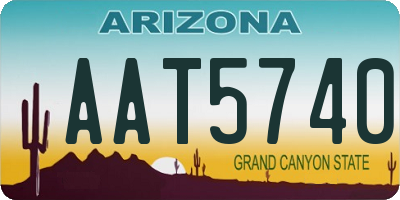AZ license plate AAT5740