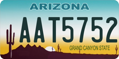 AZ license plate AAT5752