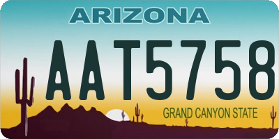 AZ license plate AAT5758