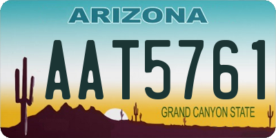 AZ license plate AAT5761