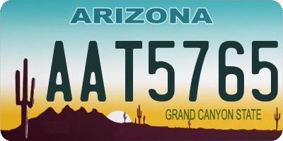 AZ license plate AAT5765