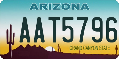 AZ license plate AAT5796
