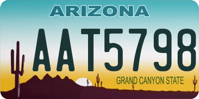 AZ license plate AAT5798