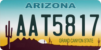 AZ license plate AAT5817