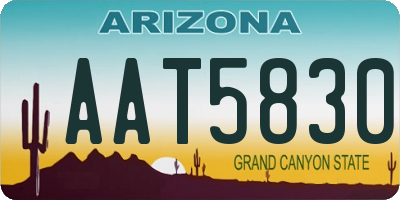 AZ license plate AAT5830