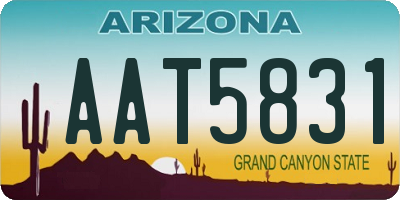 AZ license plate AAT5831