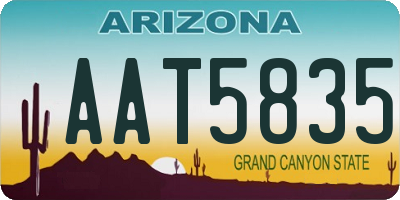 AZ license plate AAT5835