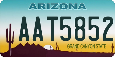 AZ license plate AAT5852