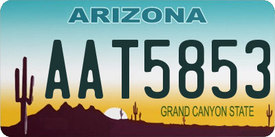 AZ license plate AAT5853